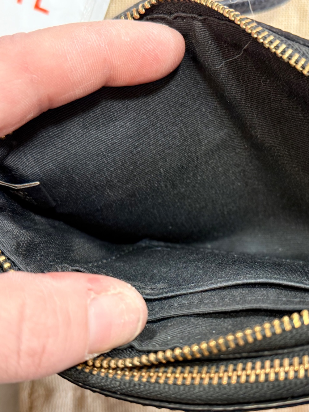 Coach Black Pebbled Leather Dbl Zip Wristlet - Picture 7 of 9